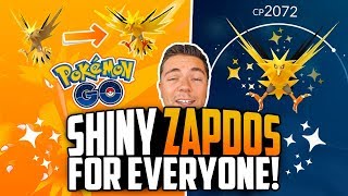 Pokemon Go  SHINY ZAPDOS FOR EVERYONE HUGE Pokemon Go Zapdos Glitch [upl. by Aihsoek]