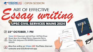 Open Session on Art of Effective Essay Writing  23rd October 1PM [upl. by Alletniuq151]