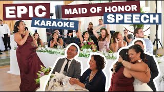 Epic Karaoke Maid of Honor Speech The Riviera Lake Geneva WI [upl. by Nosnek]