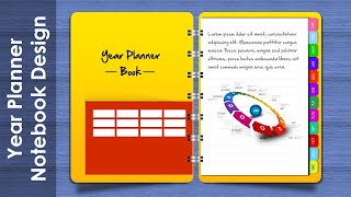 Year Planner Notebook Design Template in PowerPoint [upl. by Burlie142]