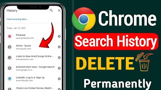 Chrome browser ki history kaise delete kare  How to delete search history on chrome [upl. by Takeshi]