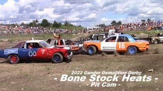 2022 Gander Demolition Derby  Bone Stock Heats  Pit Cam [upl. by Yrhcaz715]