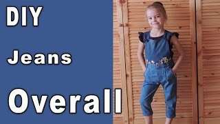 DIY Convert Old Jeans Into DungareeOveralls [upl. by Yoccm]