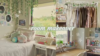 Aesthetic room makeover  room tour  pinterest inspired 🌷🌿 [upl. by Haidebej]