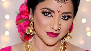 TRADITIONAL Indian Bridal Makeup Tutorial Maharashtrian Bridal Look [upl. by Pelagia]