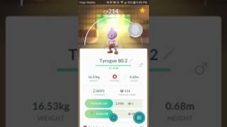 Pokemon Go  Evolving Tyrogue How to know what youll get [upl. by Kirkwood]