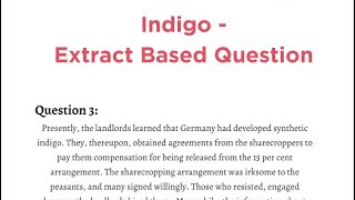 Indigo Class 12 Extracts MULTIPLE CHOICE QUESTION English abaca [upl. by Sonitnatsok130]