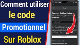 Comment entrer un code promotionnel sur un appareil mobile dans Roblox  codes promotionnels Roblox [upl. by Novets]