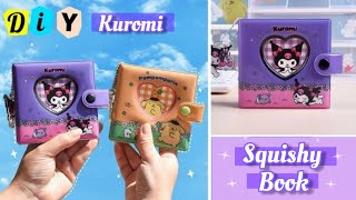 🌷How to make kuromi squishy notebook at home  DIY squishy notebook  Stationery at home [upl. by Adnilrem]