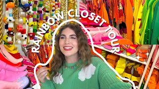 RAINBOW CLOSET TOUR🌈👗 Colorful closet organization [upl. by Nivlag778]