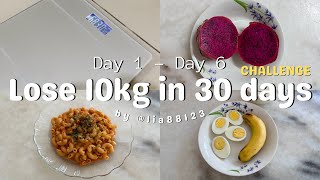 Lose 10kg in 30 days challenge l day 1 to day 6 no exercise [upl. by Othe240]