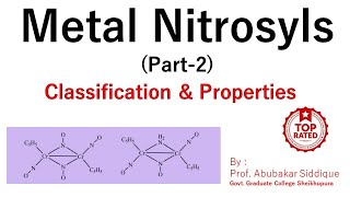 Metal Nitrosyls Part2  Classification and properties [upl. by Valentine]