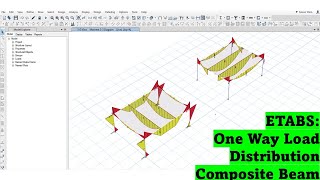 ETABS Basic One Way Load Path Composite Beam Floor Framing [upl. by Nairad]