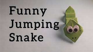 Origami Jumping Snake How to make Paper Origami Jumping Snake🐍🐍 [upl. by Nauqas]