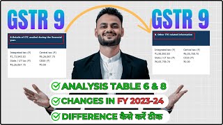 Analysis of Table 6 amp 8 of GSTR 9 for FY 202324 TaxmannIndia [upl. by Caton308]