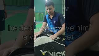 I will give him the worst racket 🏸😁 badminton viral shorts [upl. by Costanzia]