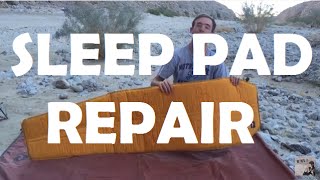 Seam grip Sleeping pad Repair tutorial  REI Sleeping Pad [upl. by Nonac]