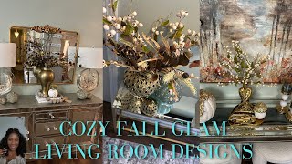 🍁 🍂HOW TO DECORATE YOUR CREDENZA  CONSOLE TABLE WITH MODERN TRADITIONAL GLAM FOR FALL🍂 [upl. by Keriann]