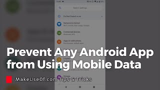 Stop Any Android App from Using Mobile Data [upl. by Eitsrik90]