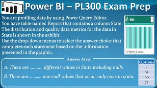 PL 300  Q21  Power BI Column Data Distribution Profile [upl. by Emlynne859]