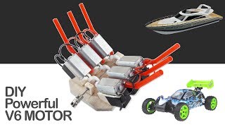 Güçlü V6 Motor Nasıl Yapılır RC Araba ve Tekneler İçin V6 Motor Yapımı Diy V6 Motor [upl. by Jaquenette]