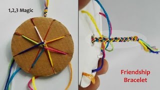 How to make a friendship bracelet with a cardboard loom [upl. by Gnivri]