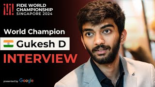 🇮🇳 GUKESH D quotDeep down I’m still this kid who loves chessquot  Interview with 18th World Champion [upl. by Yttak]