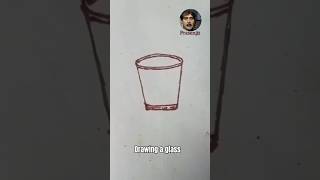 How to draw glass easy। Drawing glass with pen shorts glass [upl. by Zere834]