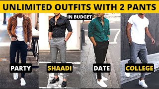 2 Pants And Unlimited Outfits  Budget Outfit Ideas For Men amp Boys  Mens Fashion  हिंदी में [upl. by Yntruoc171]