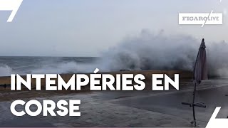 Les images impressionnantes des intempéries en Corse [upl. by Vachil]