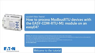 How to process Modbus RTU devices with the EASYCOMRTUM1 module on an easyE4 [upl. by Uamak]