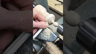 Turning a finial short woodworking woodturning [upl. by Ecenaj]