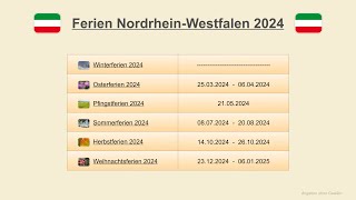 Ferien Nordrhein Westfalen 2024 [upl. by Eenalem]