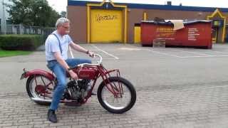 Indian 1926 Scout motorcycle on the road [upl. by Ellenyl]