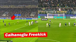 Hakan Calhanoglu Crazy Freekick Goal vs Crvena Zvezda [upl. by Ellehcear]