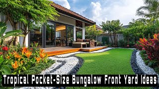 DIY Tropical Bungalow Front Yard Makeover PocketSized Landscaping Ideas [upl. by Ettedualc465]