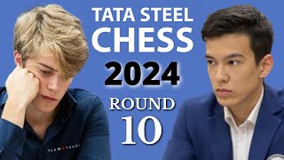 Max Warmerdam vs Nodirbek Abdusattorov  Tata Steel Masters 2024  Round 10 [upl. by Anilatac892]