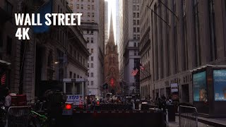 Relaxing Walk Around Wall Street rush hour  NEW YORK CITY  Financial District 🗽 4k  2024 [upl. by Smalley]