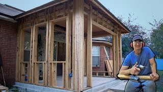 How I Framed Walls To Enclose Porch Patio Vid 5 [upl. by Moore]