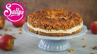 Bienenstich im Herbst  ApfelZimtTorte mit Walnusskruste  Sallys Welt [upl. by Imena]