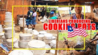 Monrovia Liberia 2023  Talented Liberians Producing Cooking Pots From Recycle You Wont Believe It [upl. by Fitzgerald]