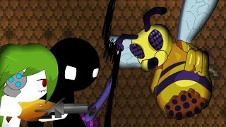 Stickmen vs Queen bee  Terraria Animation [upl. by Ramahs468]