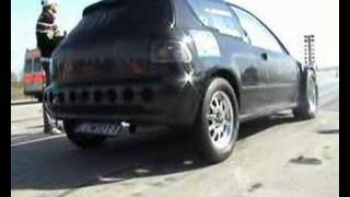 Honda Civic 16 KillerBee Turbo 108218 Drag Race 14 Mile [upl. by Ssac]