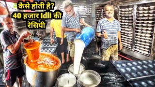 Sangli कि 40000 Idli कैसे बनती है  Full Rava IDLI Recipe  Idli King Sangli  Street Food Idli [upl. by Allana]