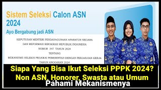 🔴Siapa saja yang bisa Ikut Seleksi PPPK Tahun 2024 Non ASN Honorer Tendik Sekolah SwastaUmum‼️ [upl. by Lash]