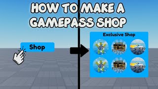 HOW TO MAKE A GAMEPASS SHOP 🛠️ Roblox Studio Tutorial [upl. by Landri]