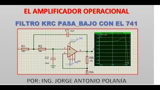 Diseño de un Filtro KRC Sallen Key Pasa Bajo [upl. by Lorne]