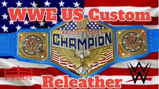 WWE United States Replica Belt Releathered Paint Modded Custom Restoned Leather by dripbelts [upl. by Sheedy320]