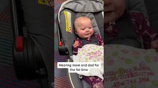 Baby with hearing aid hears parents voice for the first time [upl. by Dorlisa426]