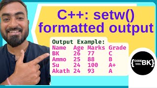 C program to print formatted output using setw [upl. by Lishe]